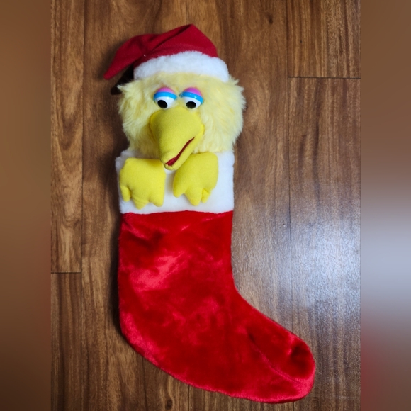 Vintage Sesame Street BIG BIRD Plush Furry Christmas Stocking ~ Jim Henson - Picture 2 of 5